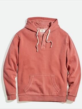 NWT Marine Layer Garment Dye Henley Hoodie Chutney. Size XXL
